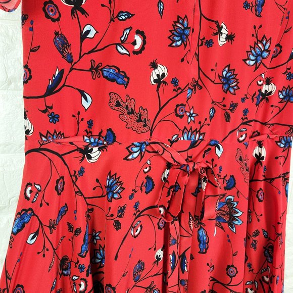 Shoshanna Red Floral Silk Dress Size 8 - Picture 7 of 12